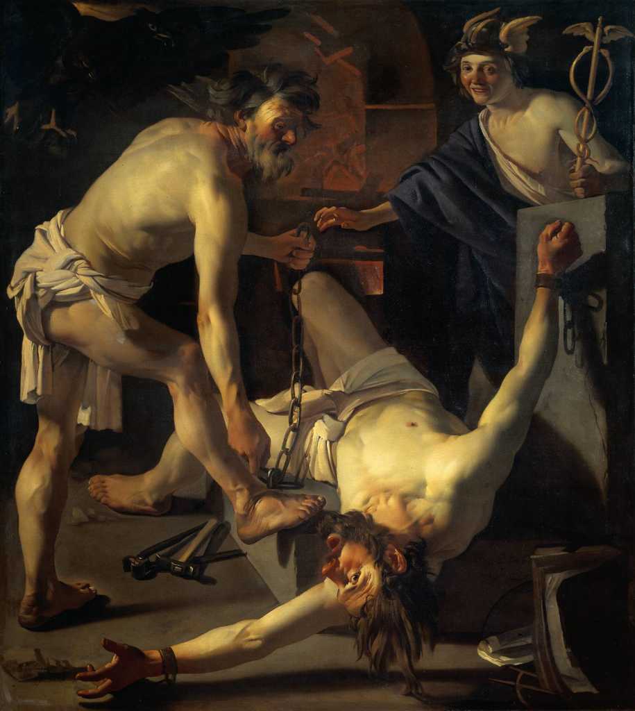 Dirck van Baburen - Prometheus acorrentado por Vulcano 1623 oleo sobre tela Amsterdam-Rijksmuseum.
