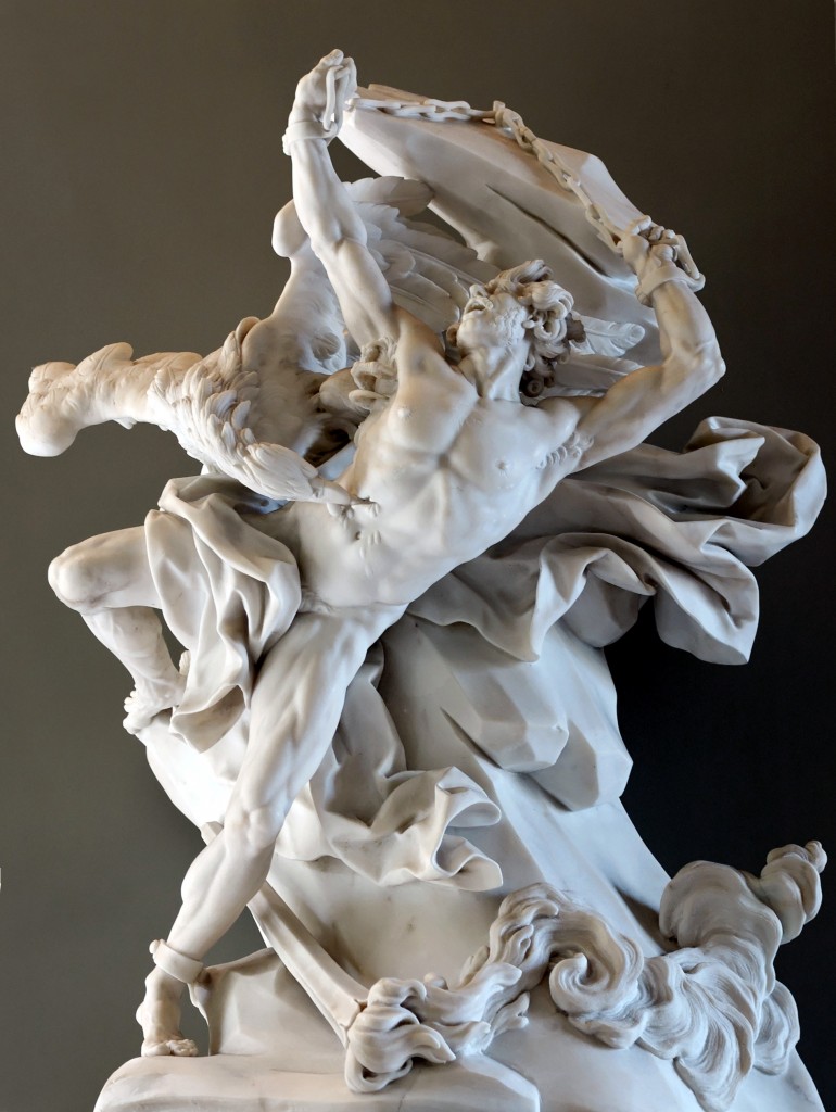 Prometheus depicted in a sculpture by Nicolas-Sebastien Adam, 1762 (Louvre)