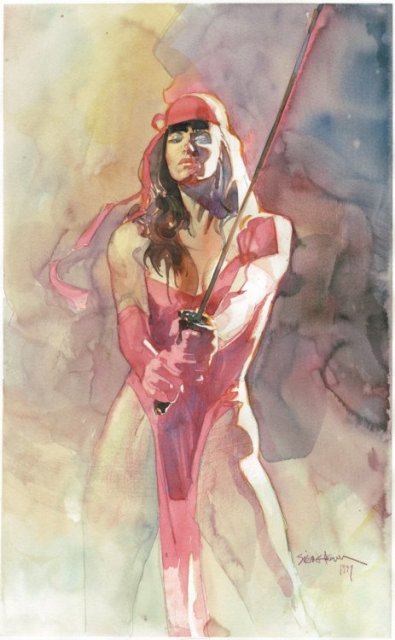 Elektra, no traço de Bill Sienkiewicz.