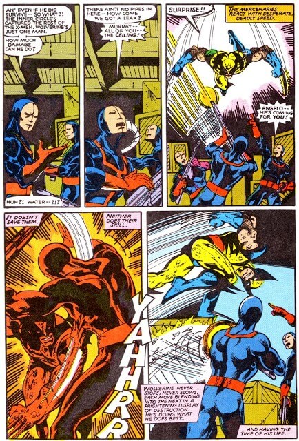 Wolverine selvagem, bem longe do herói insosso que ele se tornou no cinema.